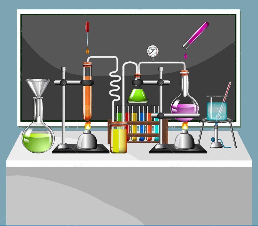 set science equipments school lab illustration 162908294